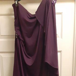 Jimmy Lee Single Sleeve Gown with Rhinestones